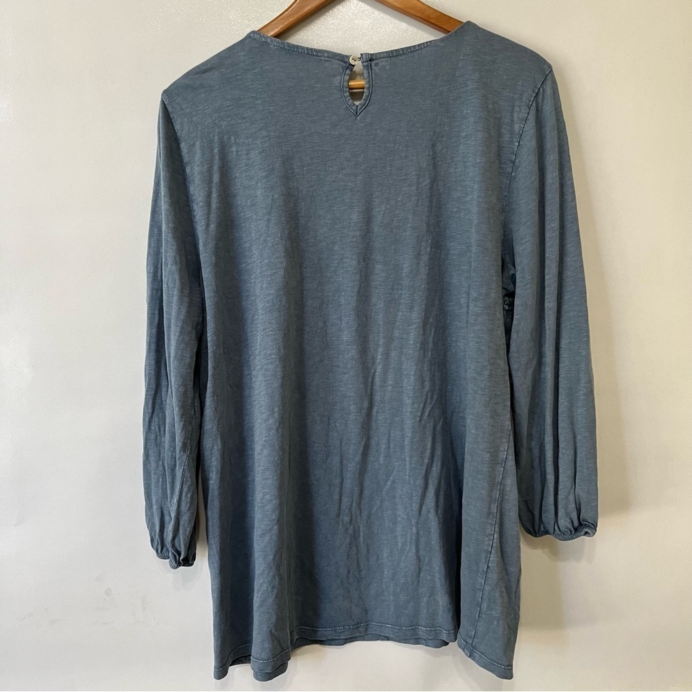 Soft Surroundings Blue Embroidered Beaded Tunic - Picture 7 of 10
